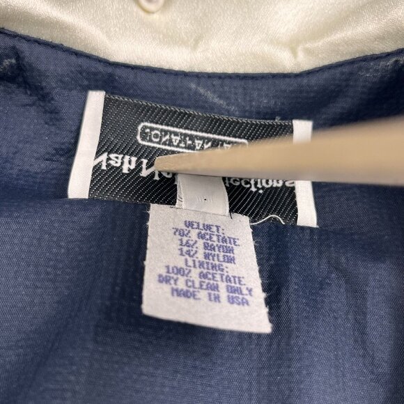 Nah Nah Collection Women 15/16 Formal Black Velvet Bow Beads USA Made Blazer Top - Picture 13 of 15